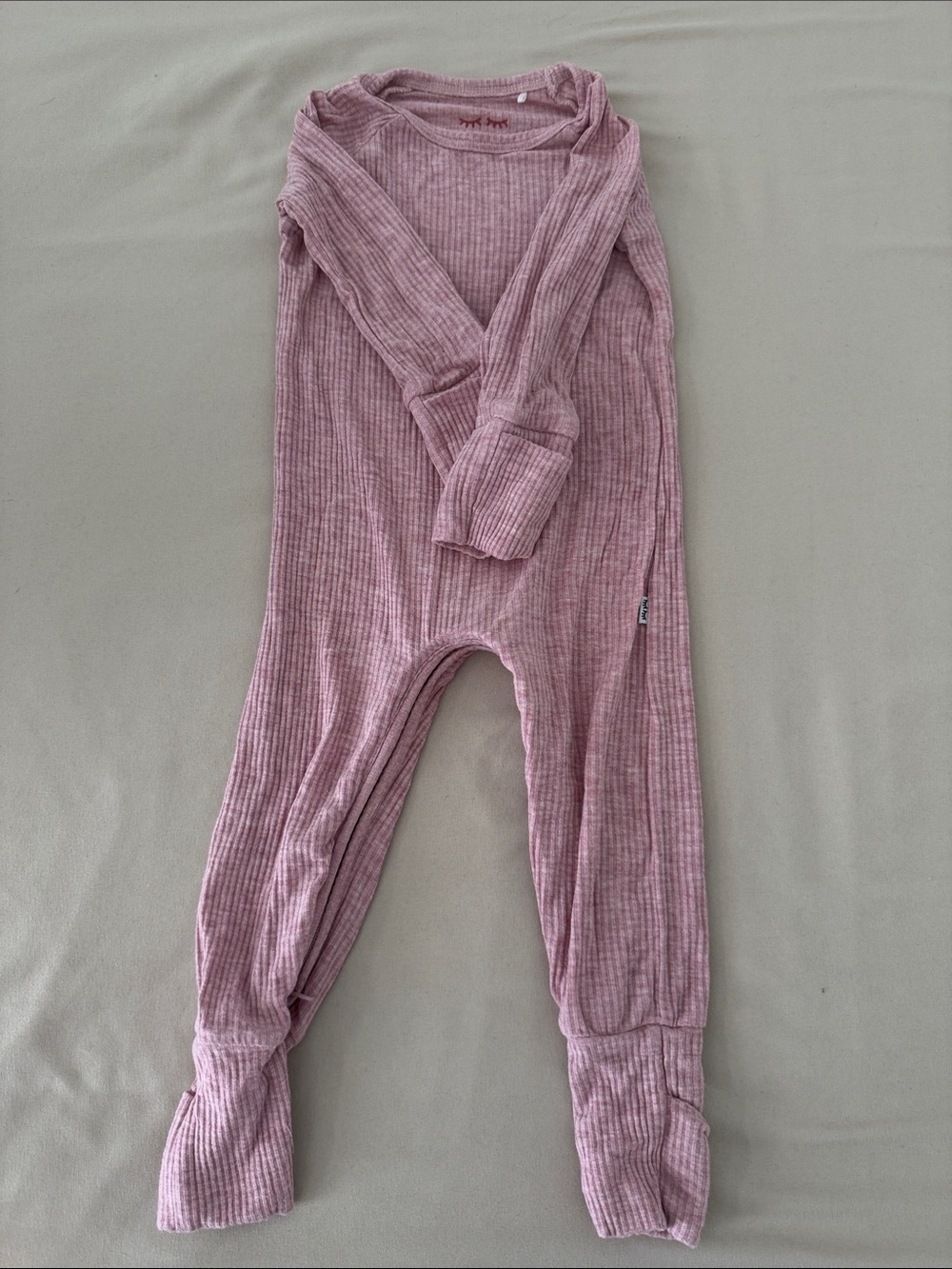 Little Sleepies Ribbed Mauve/Pink Footed One-Piece